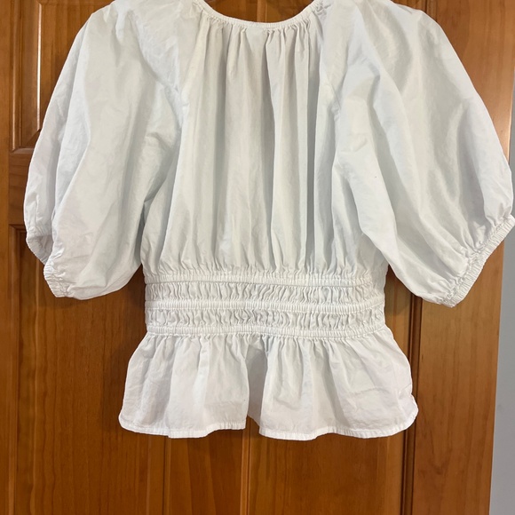 Old navy smocked v neck peplum top white - Picture 6 of 9